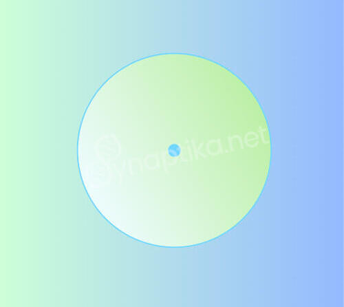 Cercle avec un point au centre symbolisant un commencement, une source, un point de départ